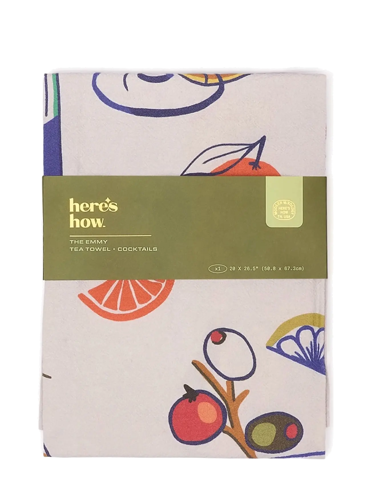 Here's How Kökshandduk Emmy- Cocktails, One Size, Kitchen Textiles, Mehrfarbig/gemustert - Towels, Homeware