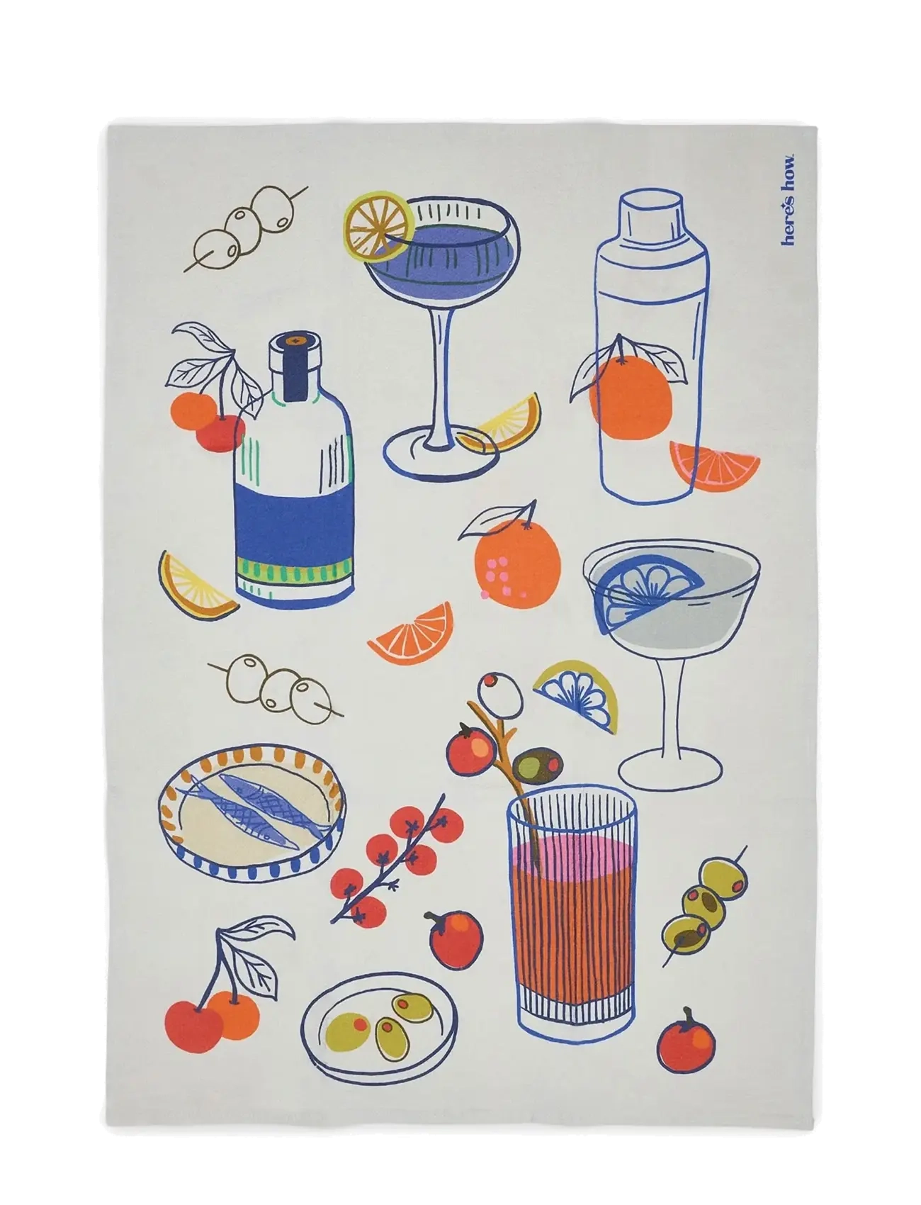 Here's How - Kökshandduk Emmy- Cocktails - keittiöpyyhkeet - multi-coloured - 1