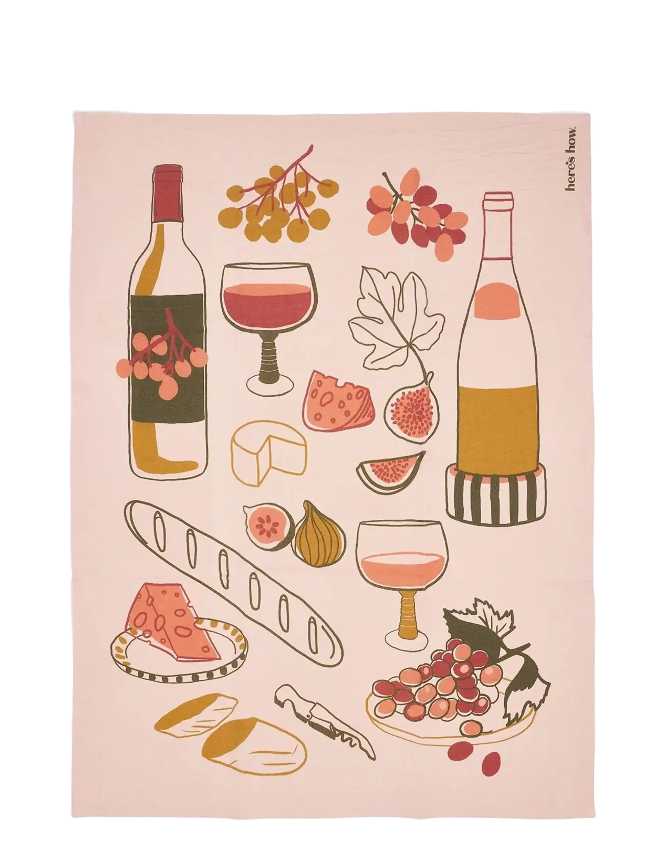 Here's How - Kökshandduk Emmy - Wine - multi-coloured - 1