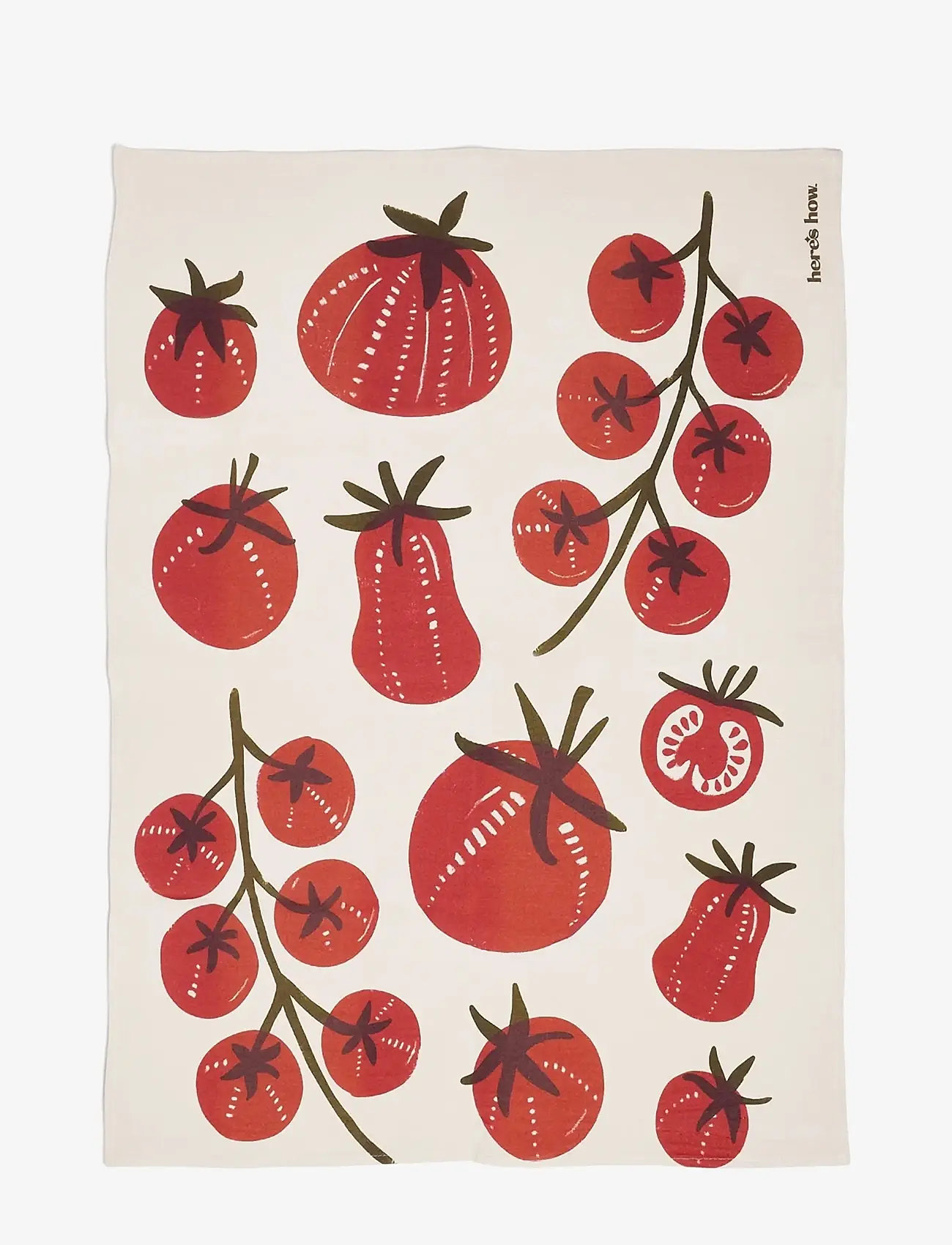 Here's How - Kökshandduk Emmy - Tomatoes - köögirätikud - red - 1