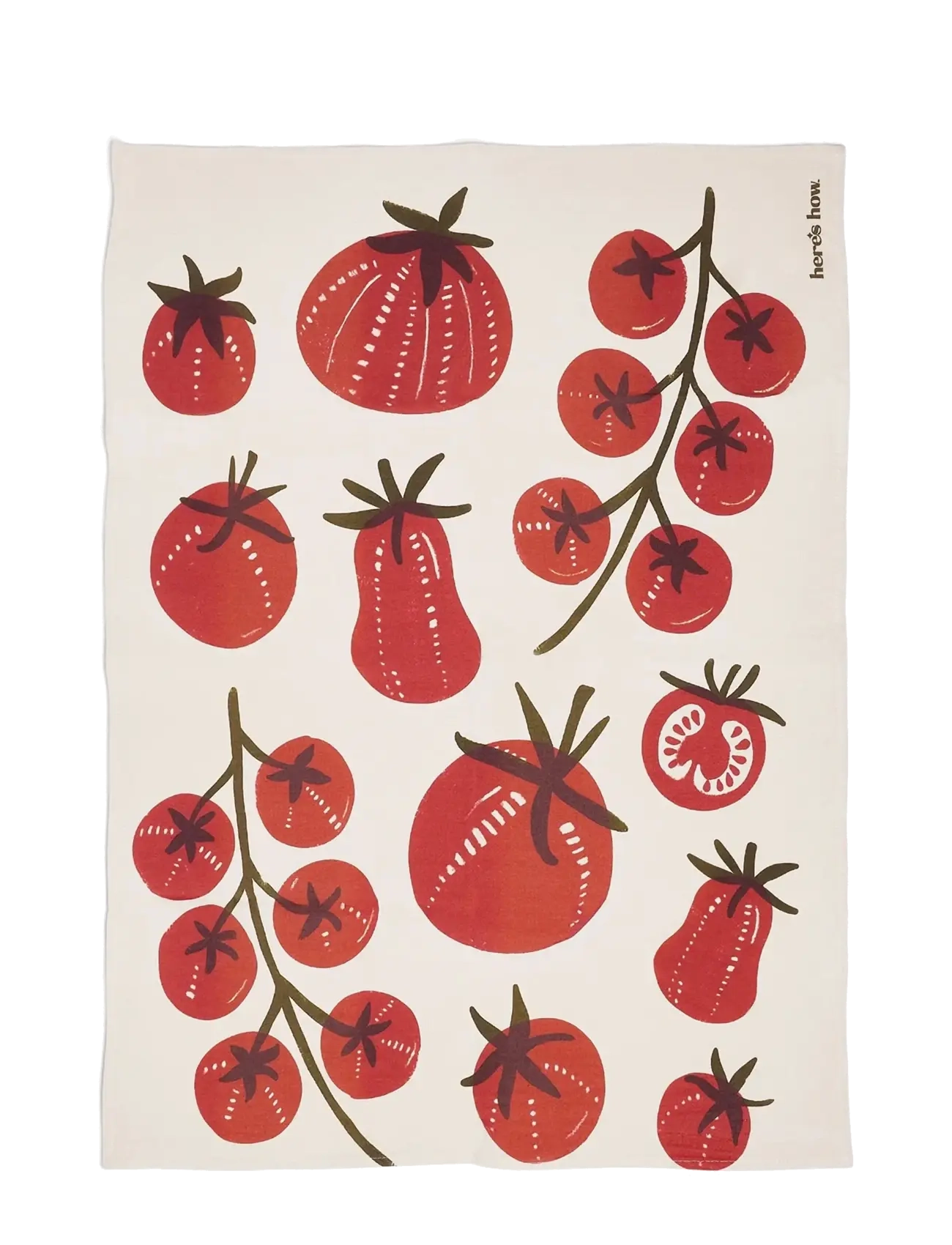 Here's How - Kökshandduk Emmy - Tomatoes - viskestykker - red - 1