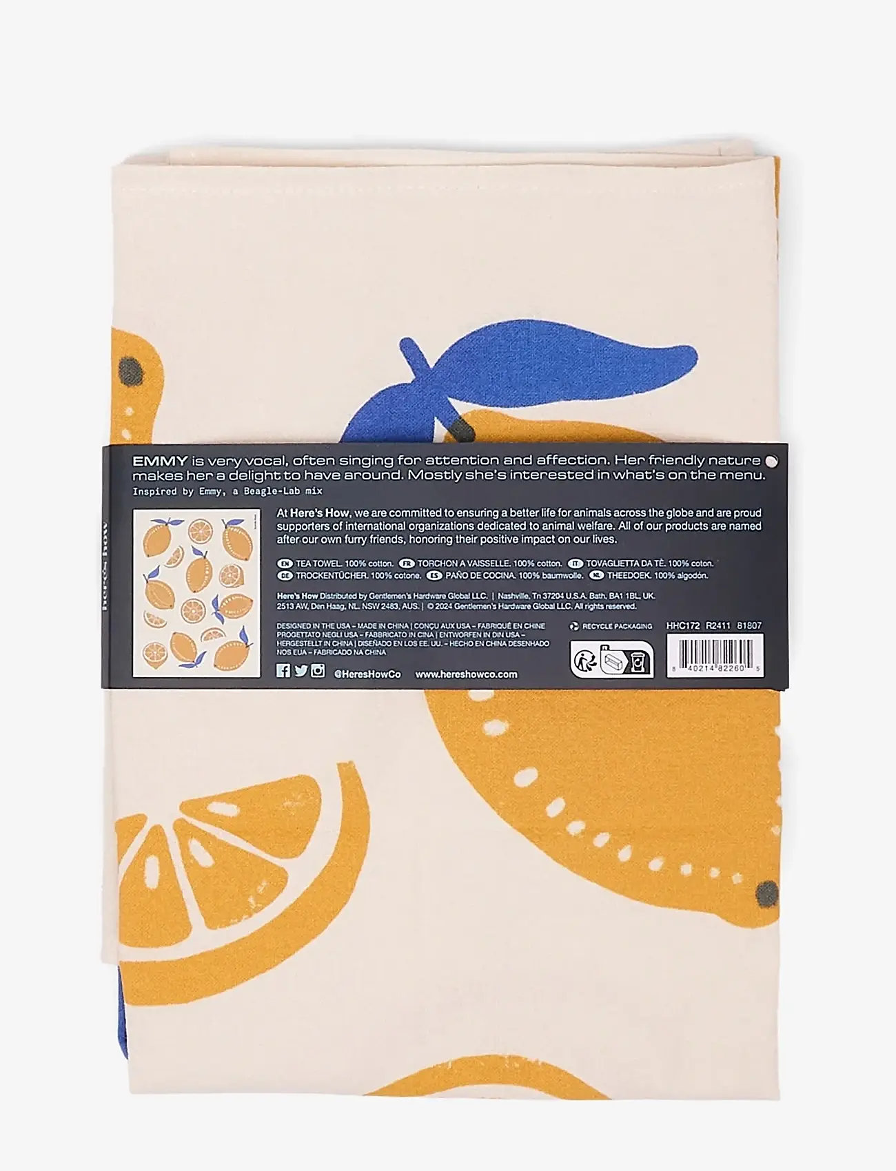 Here's How - Kökshandduk Emmy- Lemons - küchenhandtücher - yellow - 2