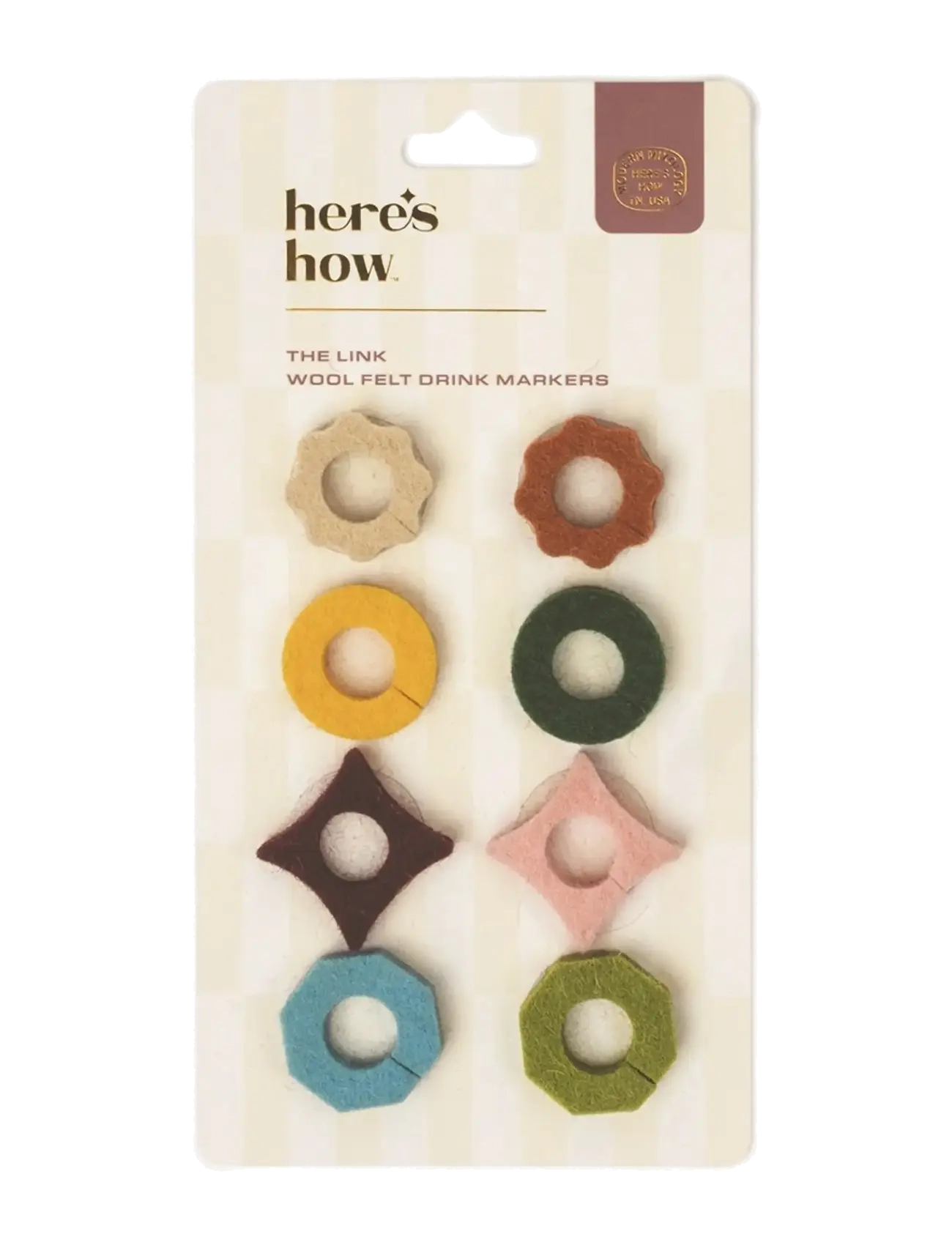 Here's How Glasmarkörer i filt The Linke - Set med 8 - Neutrala - Shakers og cocktail-tilbehør - MULTI-COLOURED / multi