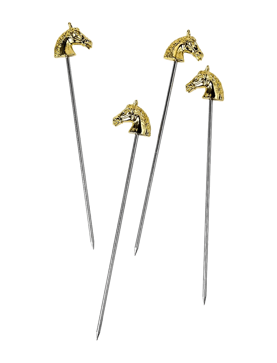 Here's How - Cocktailpinnar Hästmotiv, the Curly , Set med 4 - Šeikerid ja kokteilivahendid - silver - 1