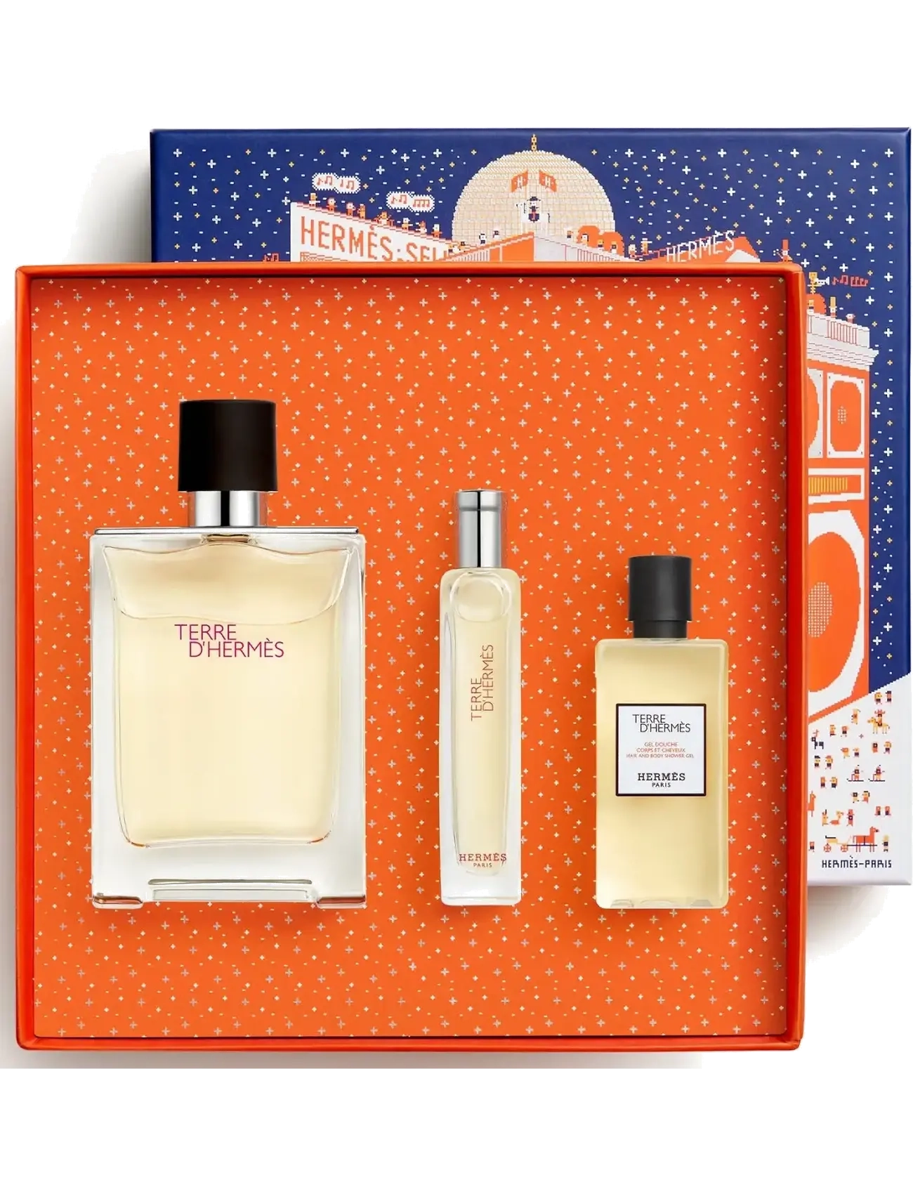 HERMÈS - Terre d’Hermès, Eau de Toilette Set 100ml + 15ml + Shower Gel 40ml FEH25 - til ham - clear - 1