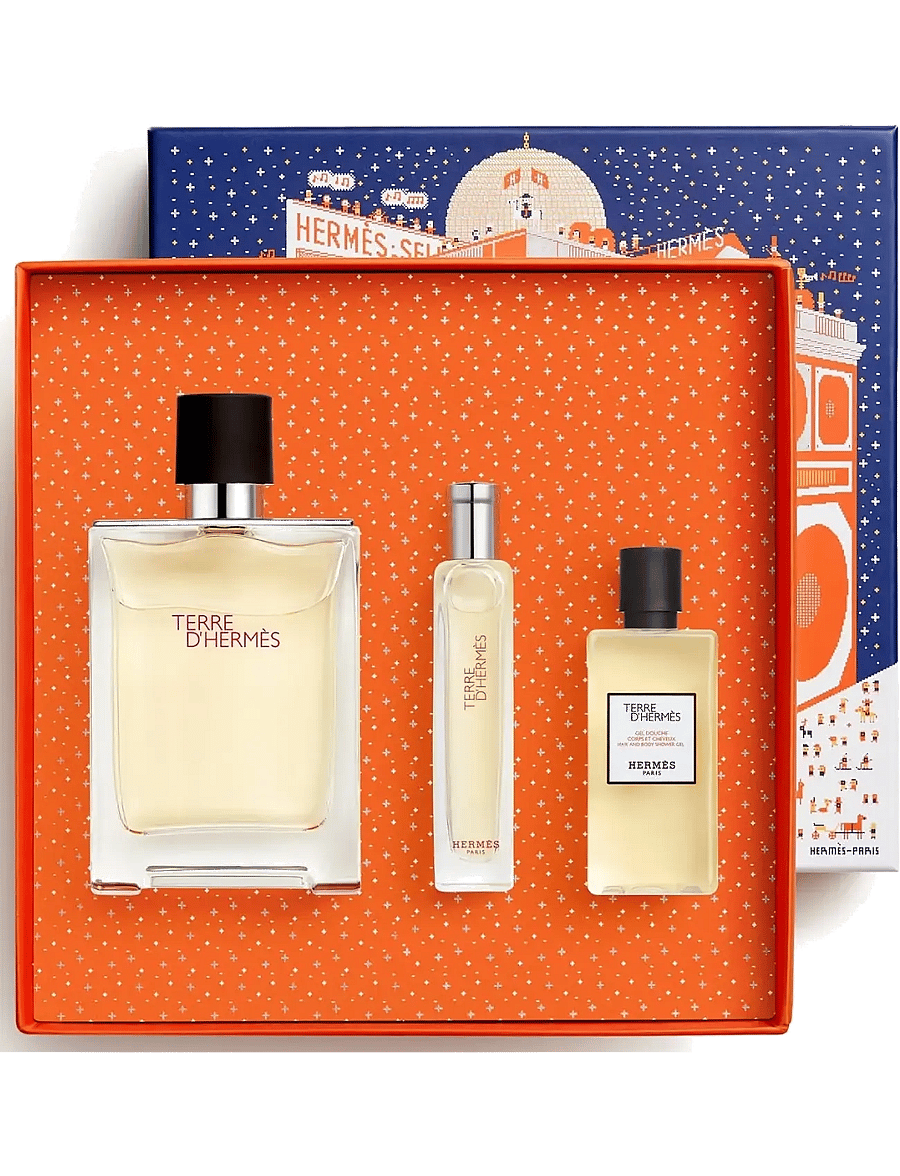 HERMÈS - Terre d’Hermès, Eau de Toilette Set 100ml + 15ml + Shower Gel 40ml FEH25 - gåvoset - clear - 1