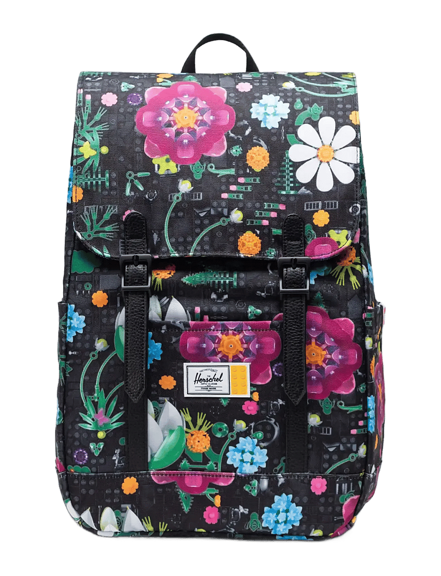 Herschel - LEGO® Herschel Retreat™ Small Backpack - seljakotid - hsc lego® botanical floral blk - 0