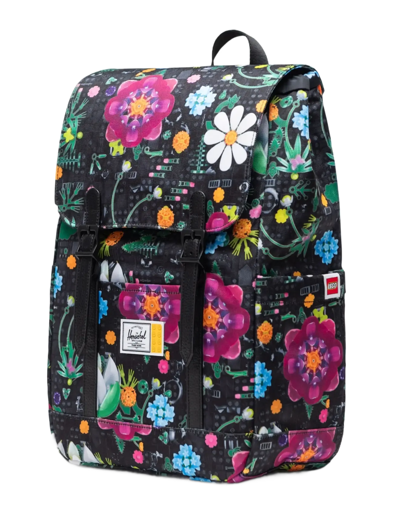 Herschel - LEGO® Herschel Retreat™ Small Backpack - seljakotid - hsc lego® botanical floral blk - 3