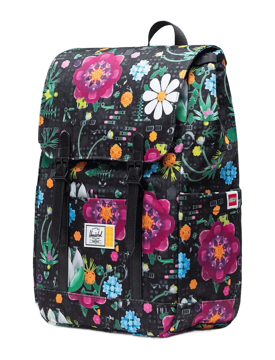 Herschel - LEGO® Herschel Retreat™ Small Backpack - seljakotid - hsc lego® botanical floral blk - 3