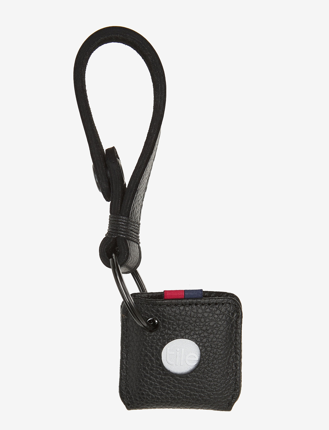 Herschel - Keychain + Tile - black pebbled leather - 0