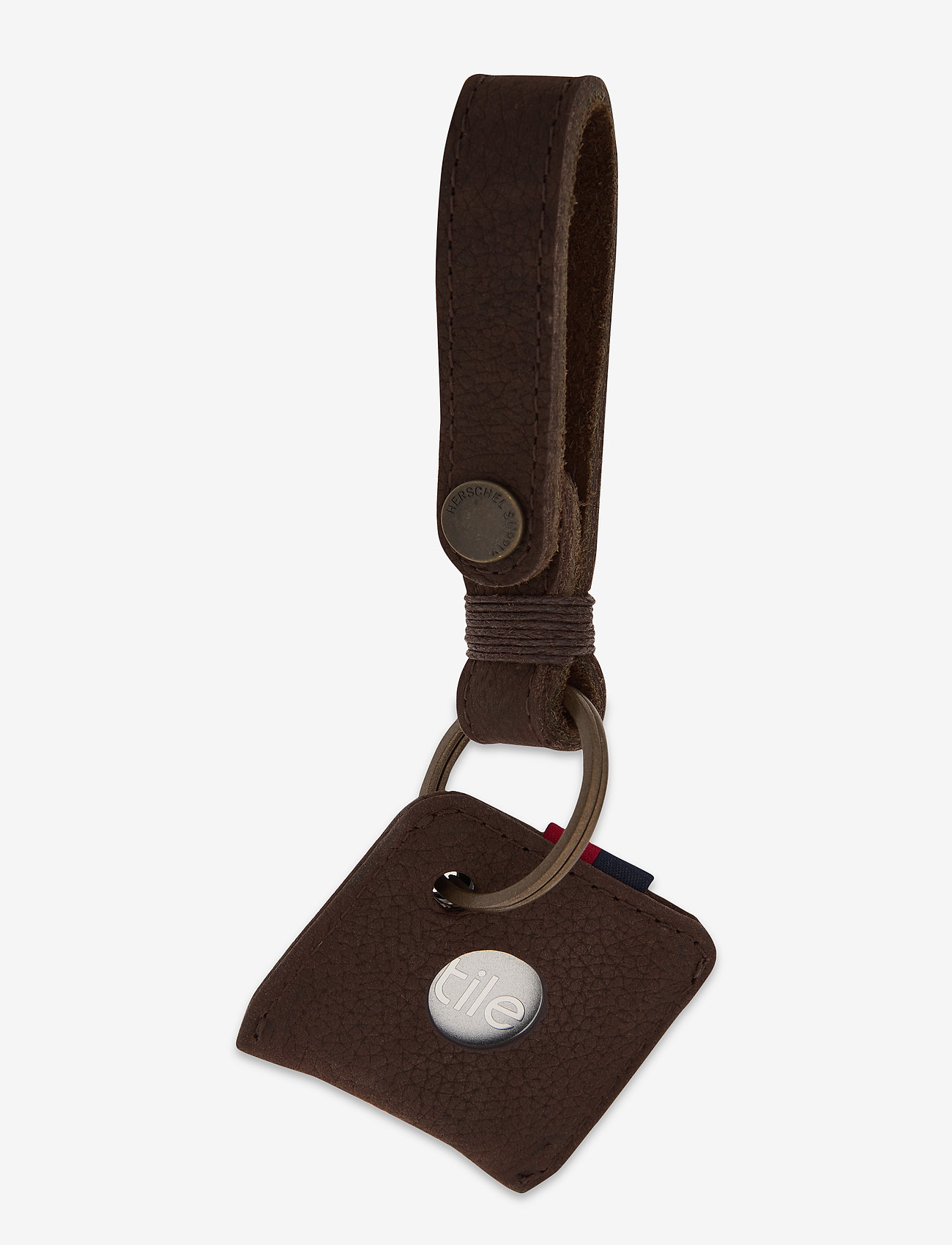 Herschel - Keychain + Tile - brown pebbled nubuck - 0