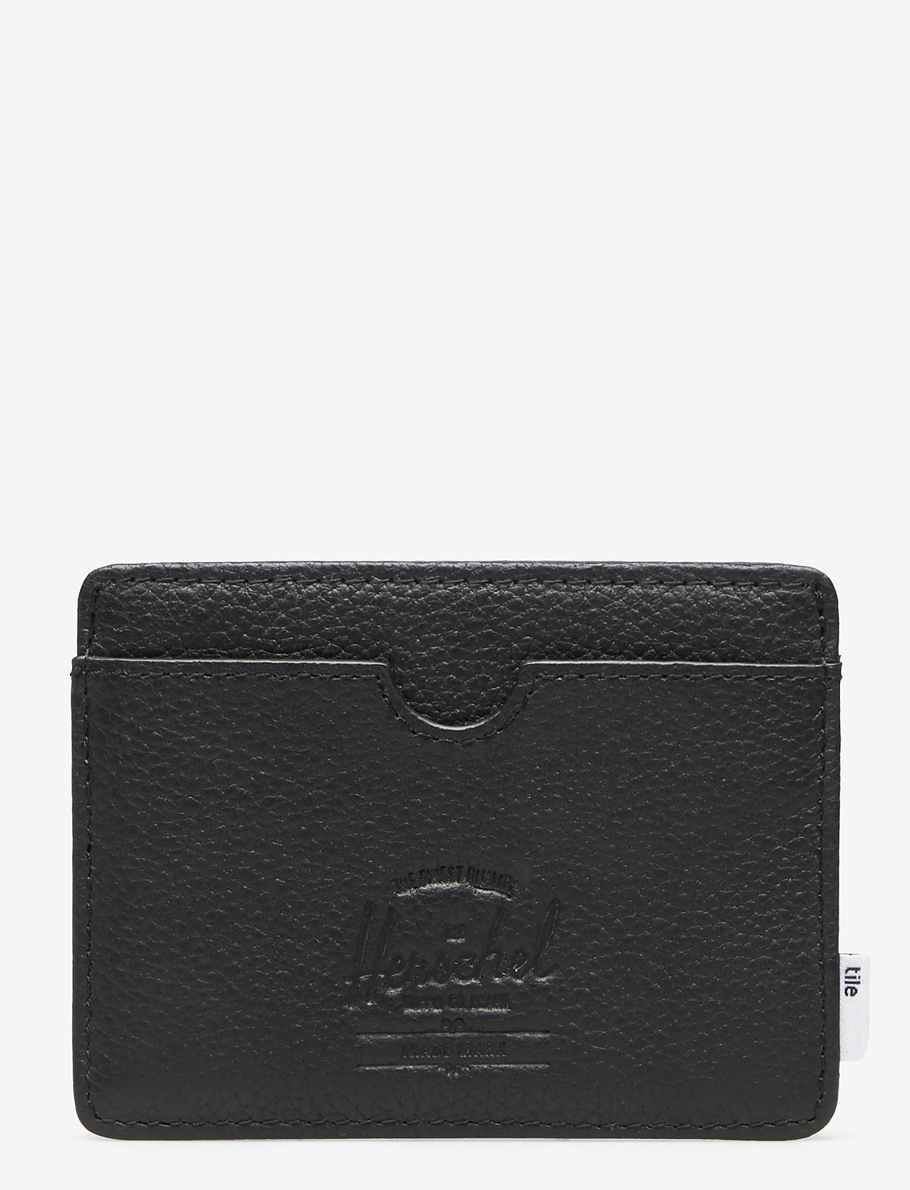 Herschel - Charlie + Tile - black pebbled leather - 0