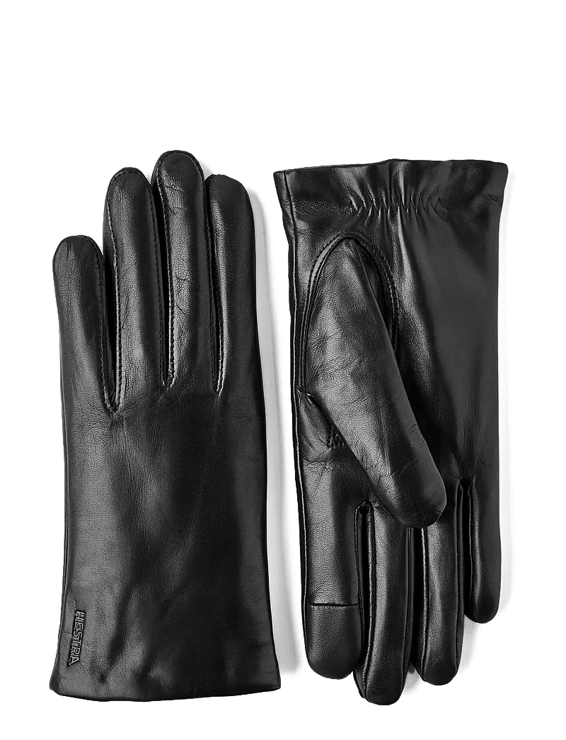 Hestra - Elisa Dark plum - leather gloves - black - 0
