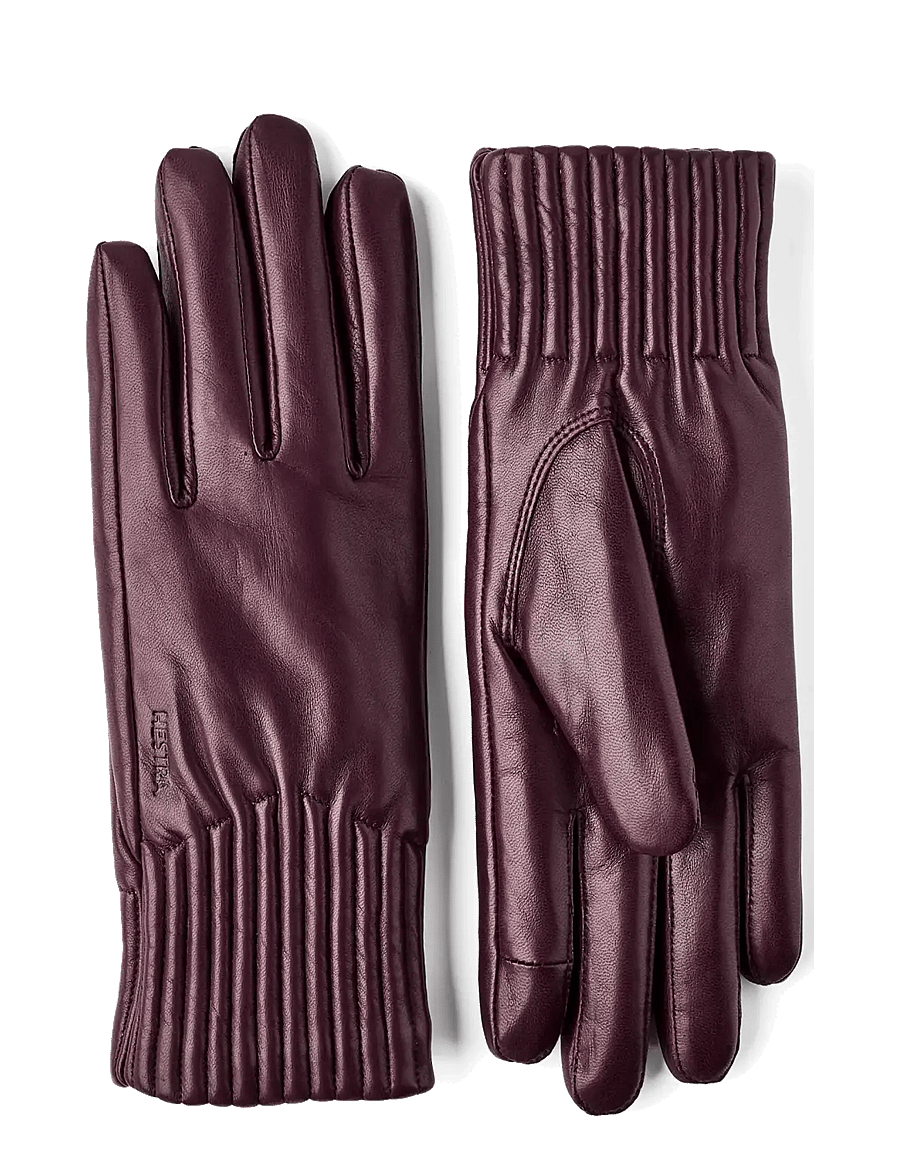 Hestra - Valeria - skinnhandskar - bordeaux - 0