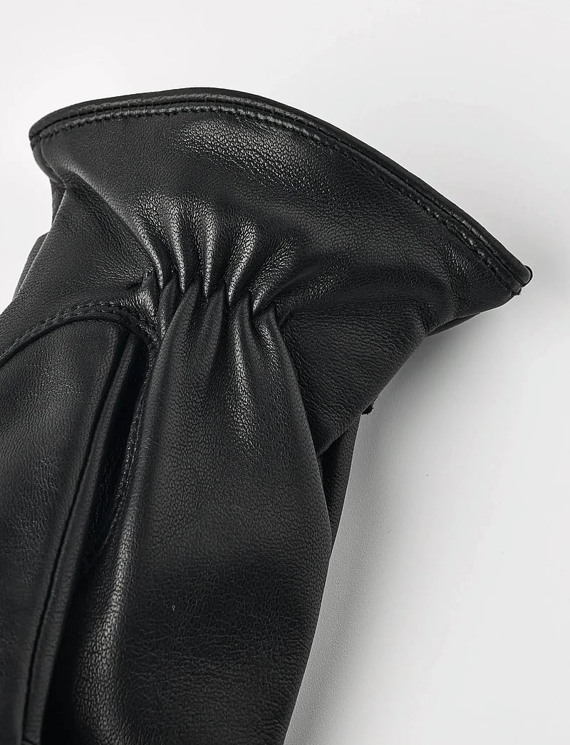 Hestra - Menja Black - leather gloves - black - 2