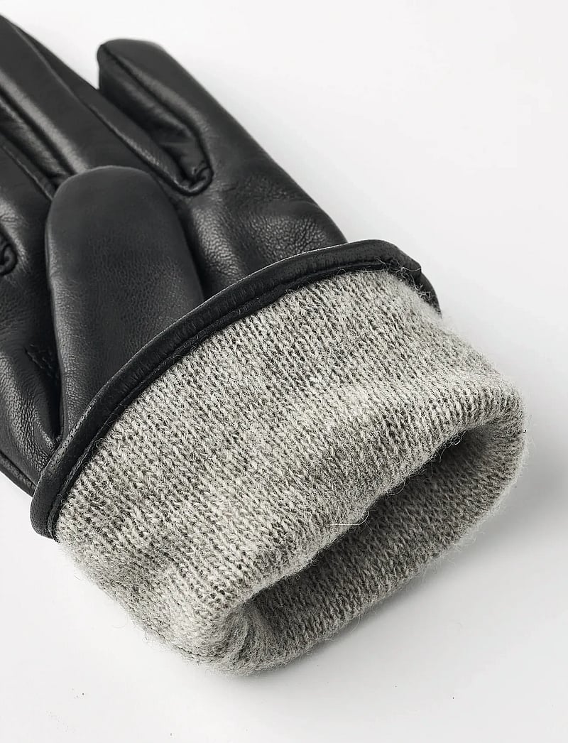 Hestra - Menja Black - leather gloves - black - 4