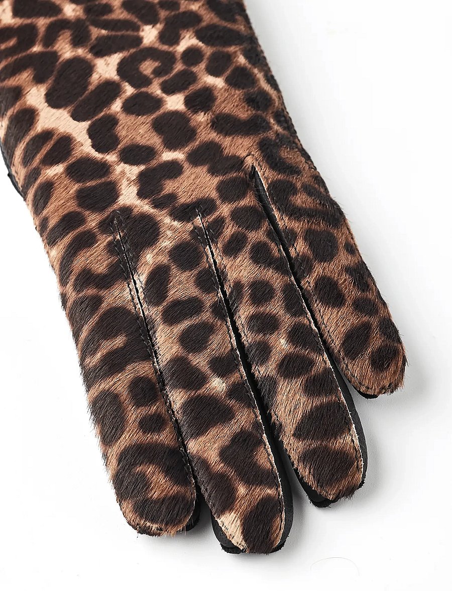 Hestra - Antonia - læderhandsker - brown print - 4