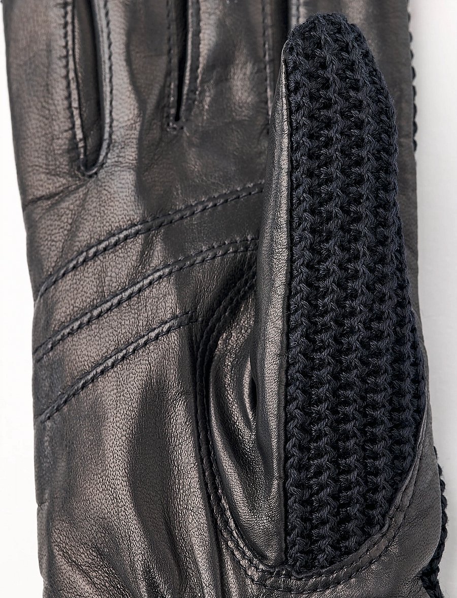 Hestra - Anna Black/Black - lederhandschuhe - black/black - 2