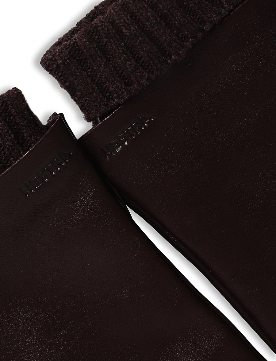 Hestra - Megan - nahast kindad - dark plum - 3