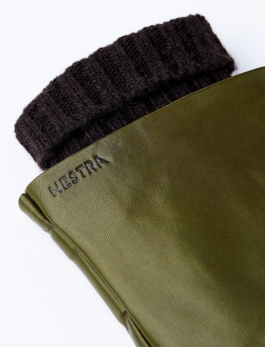 Hestra - Megan - nahast kindad - loden - 1