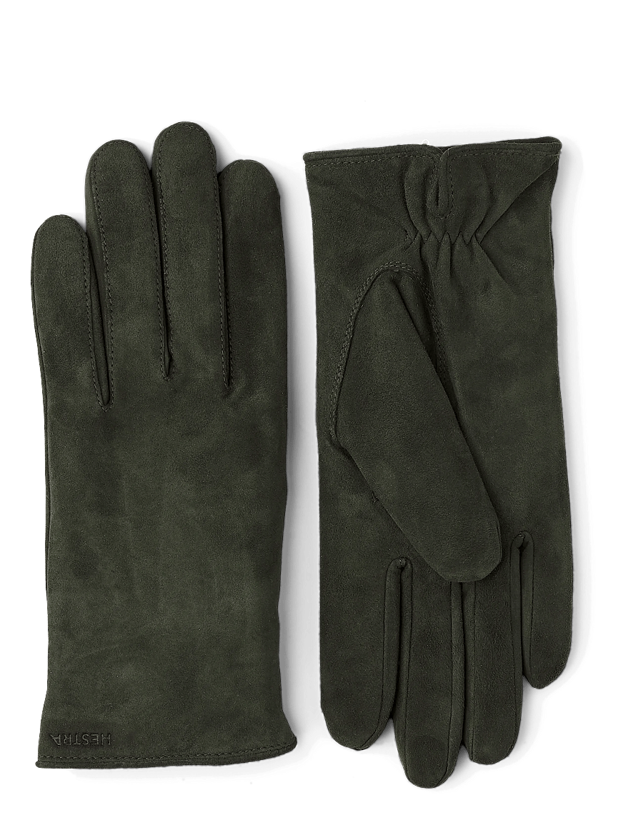 Hestra - Helen Black - læderhandsker - dark olive - 0