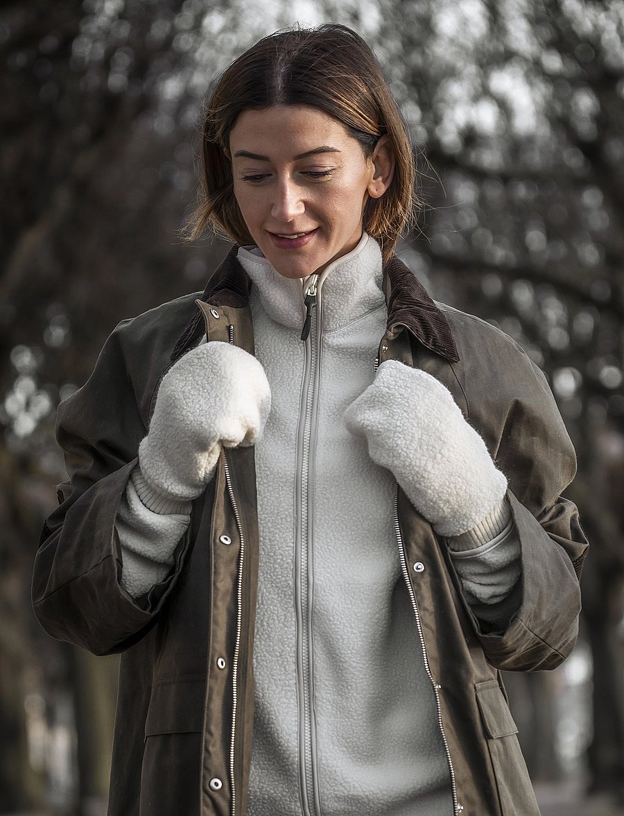 Hestra - Emilia - fäustlinge - offwhite/natural grey - 3