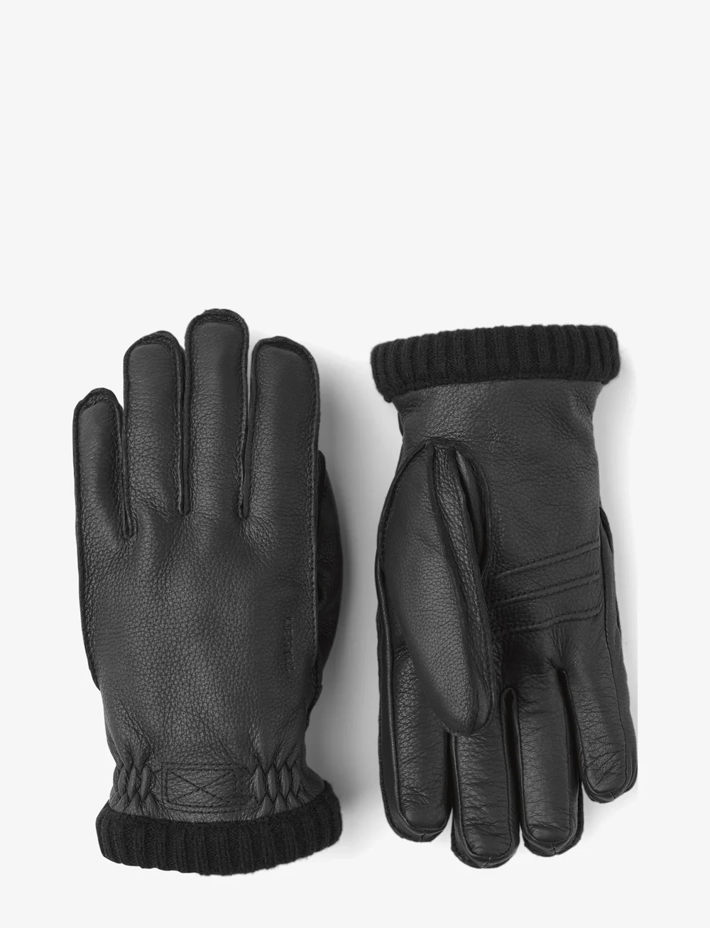 Hestra - Deerskin Primaloft Rib Dark brown - accessories - black - 0