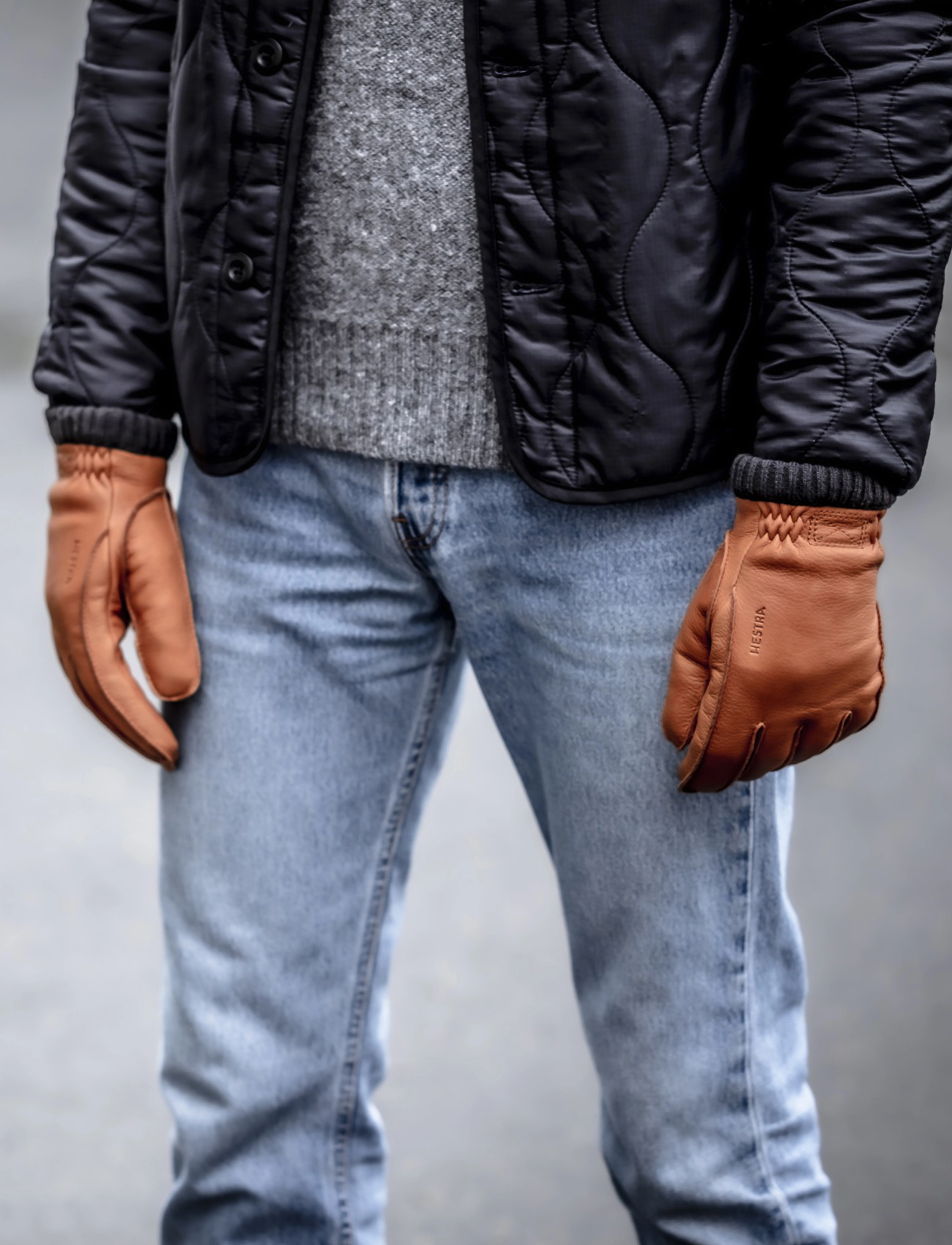 Hestra - Deerskin Primaloft Rib - accessories - cork - 0