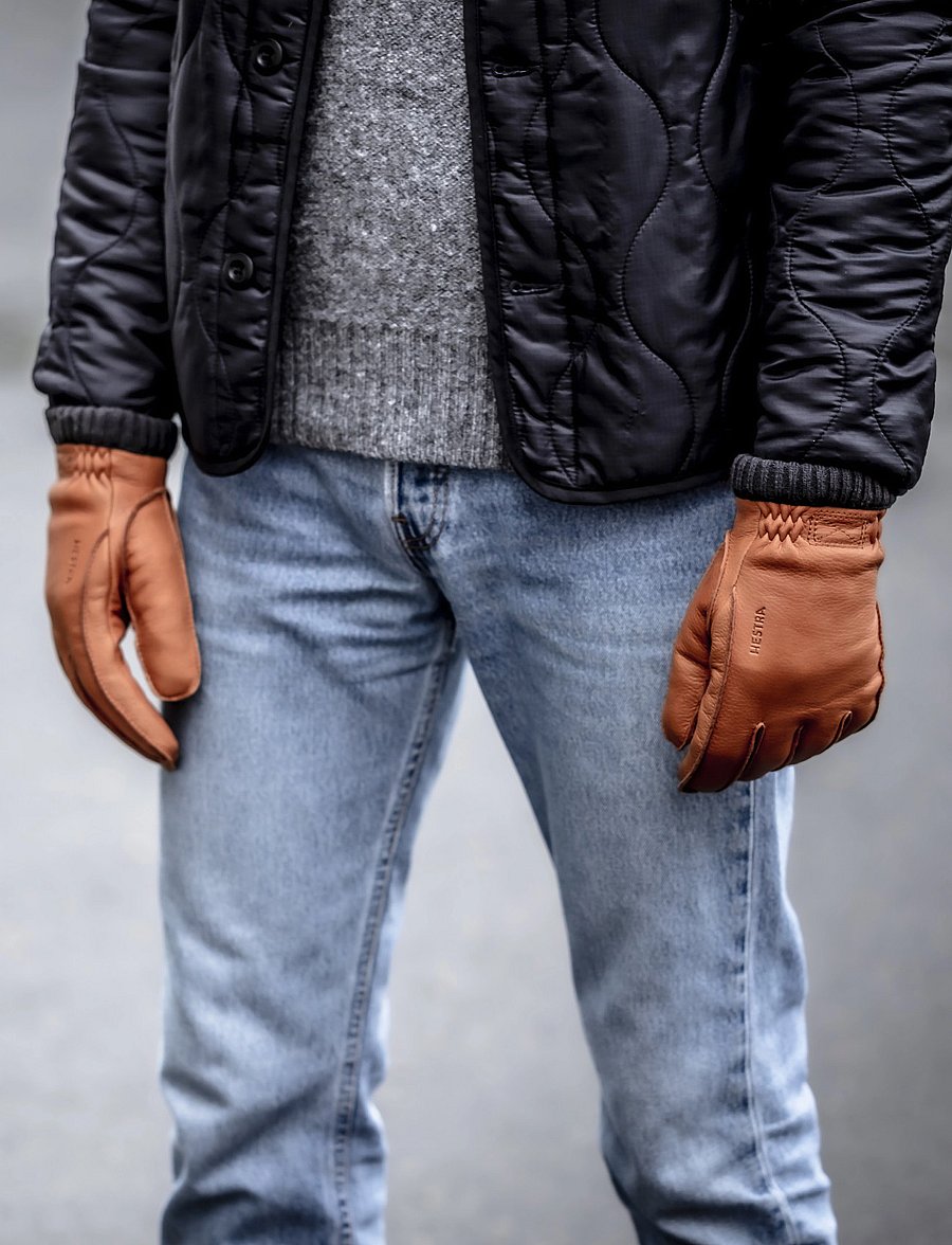 Hestra - Deerskin Primaloft Rib - accessories - cork - 0