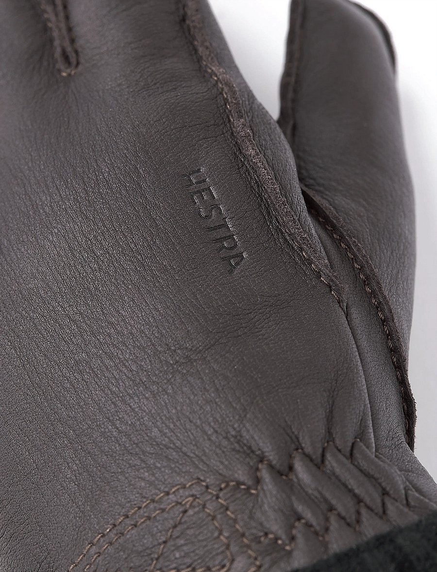 Hestra - Deerskin Primaloft Rib - accessories - dark brown - 1