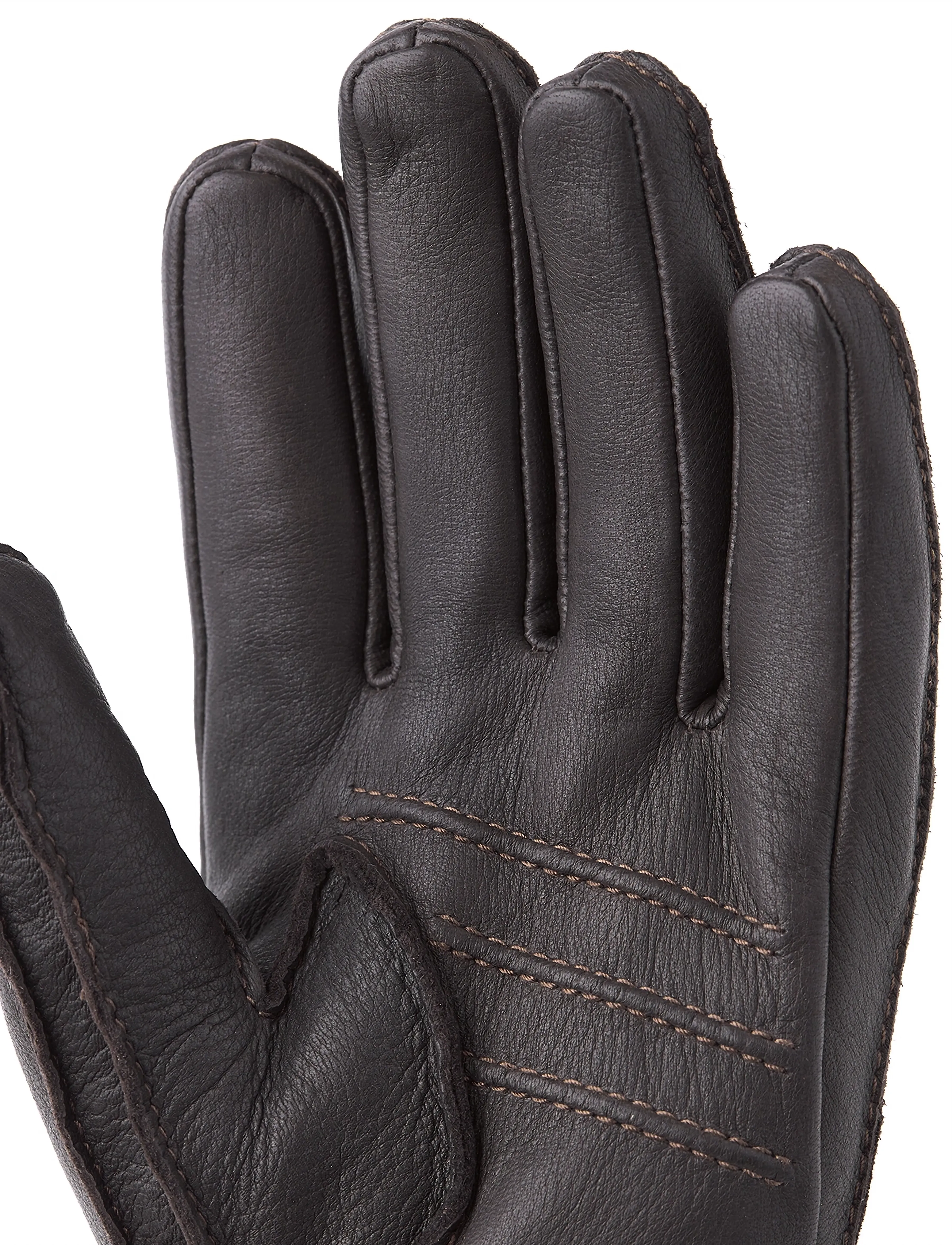 Hestra - Deerskin Primaloft Rib - accessories - dark brown - 2