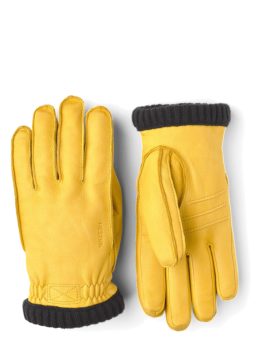 Hestra - Deerskin Primaloft Rib - accessories - natural yellow - 0