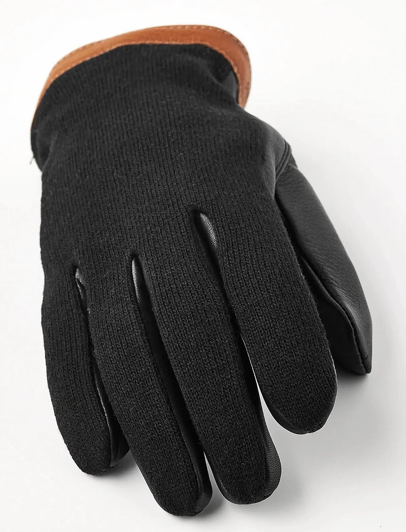 Hestra - Deerskin Wool Tricot Black/Black - fylgihlutir - black/black - 2