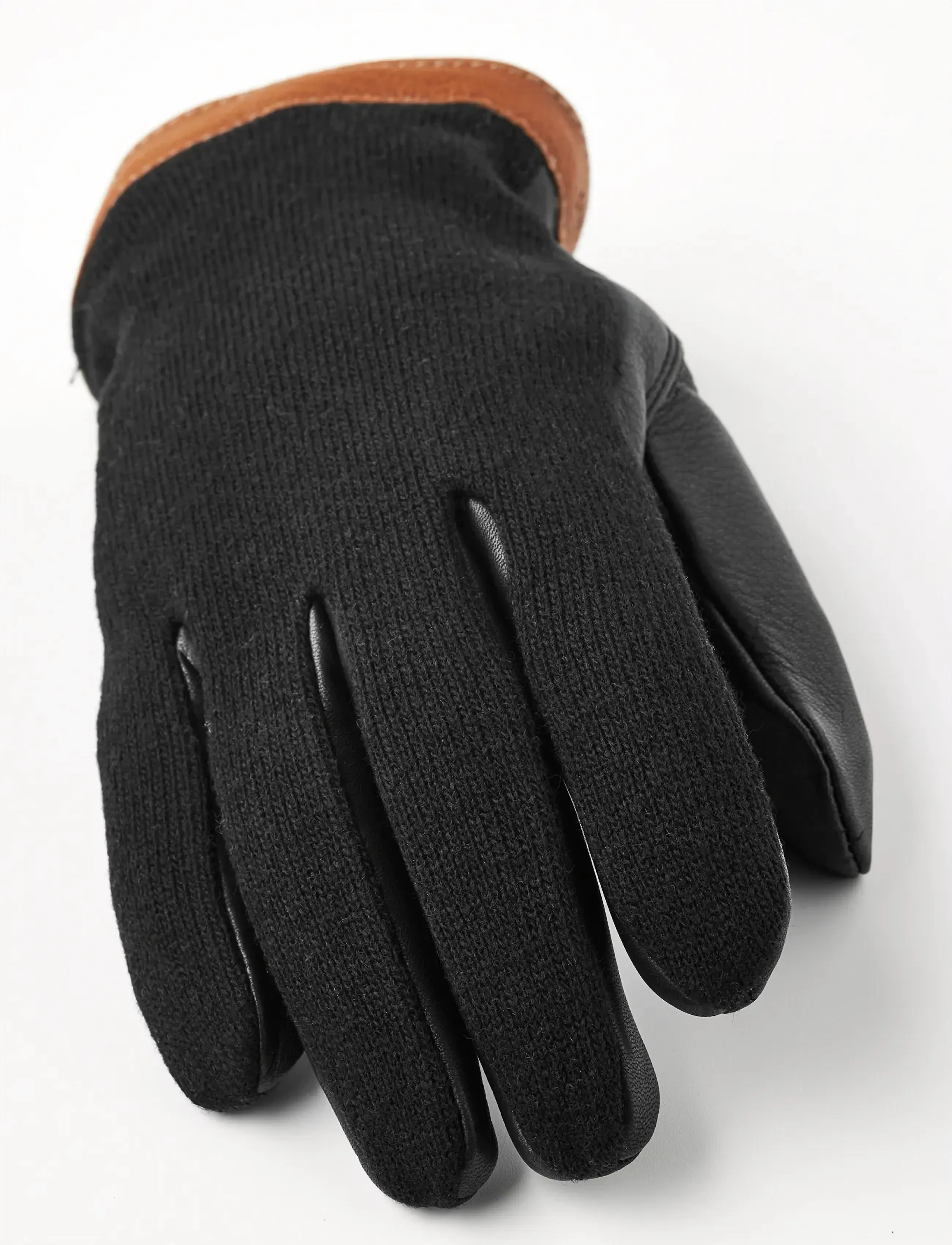 Hestra - Deerskin Wool Tricot Charcoal/Black - black/black - 2