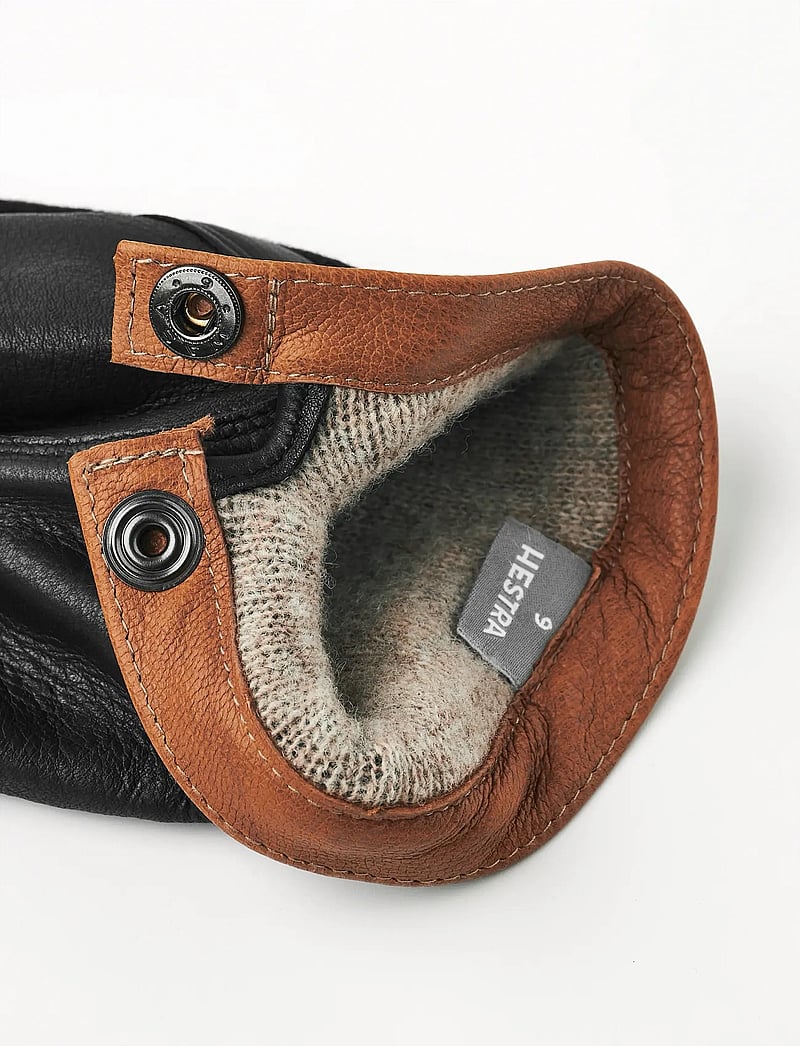 Hestra - Deerskin Wool Tricot Black/Black - fylgihlutir - black/black - 3