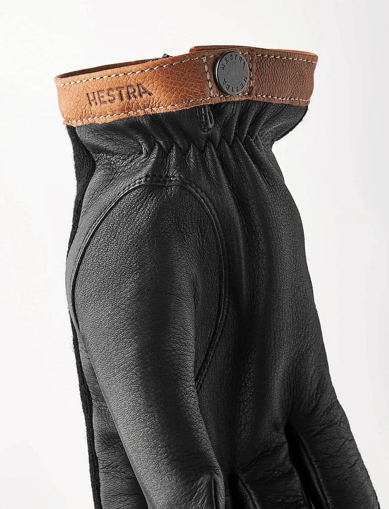 Hestra - Deerskin Wool Tricot Black/Black - fylgihlutir - black/black - 4