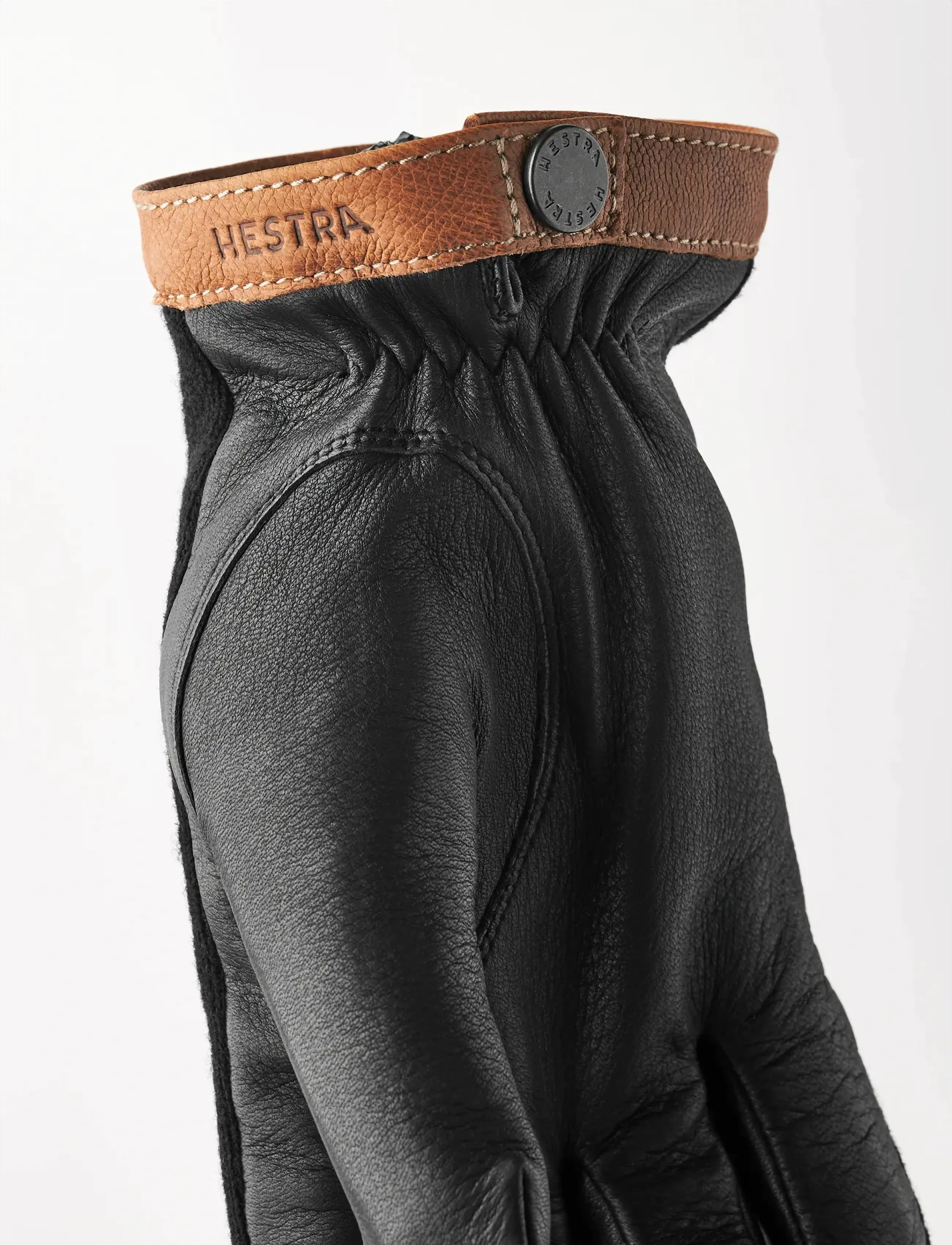 Hestra - Deerskin Wool Tricot Charcoal/Black - black/black - 4