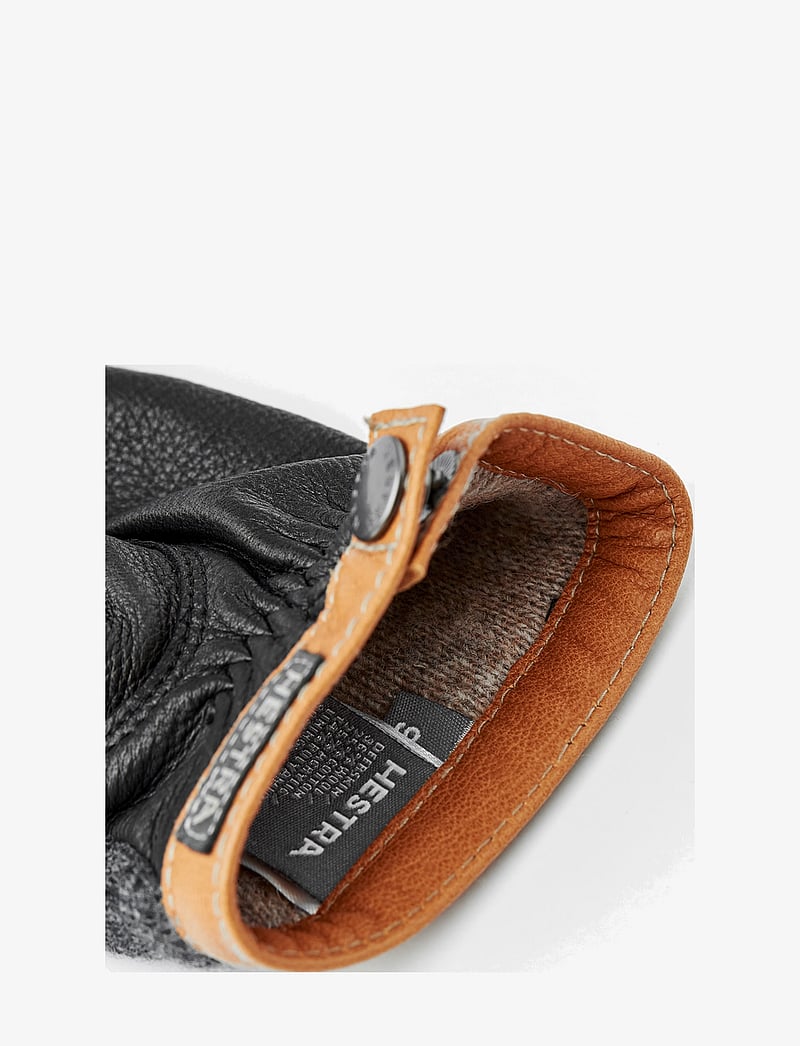 Hestra - Deerskin Wool Tricot Black/Black - tillbehör - charcoal/black - 3