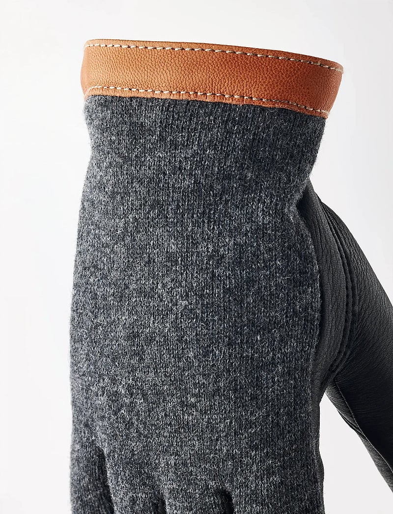 Hestra - Deerskin Wool Tricot Charcoal/Black - charcoal/black - 2