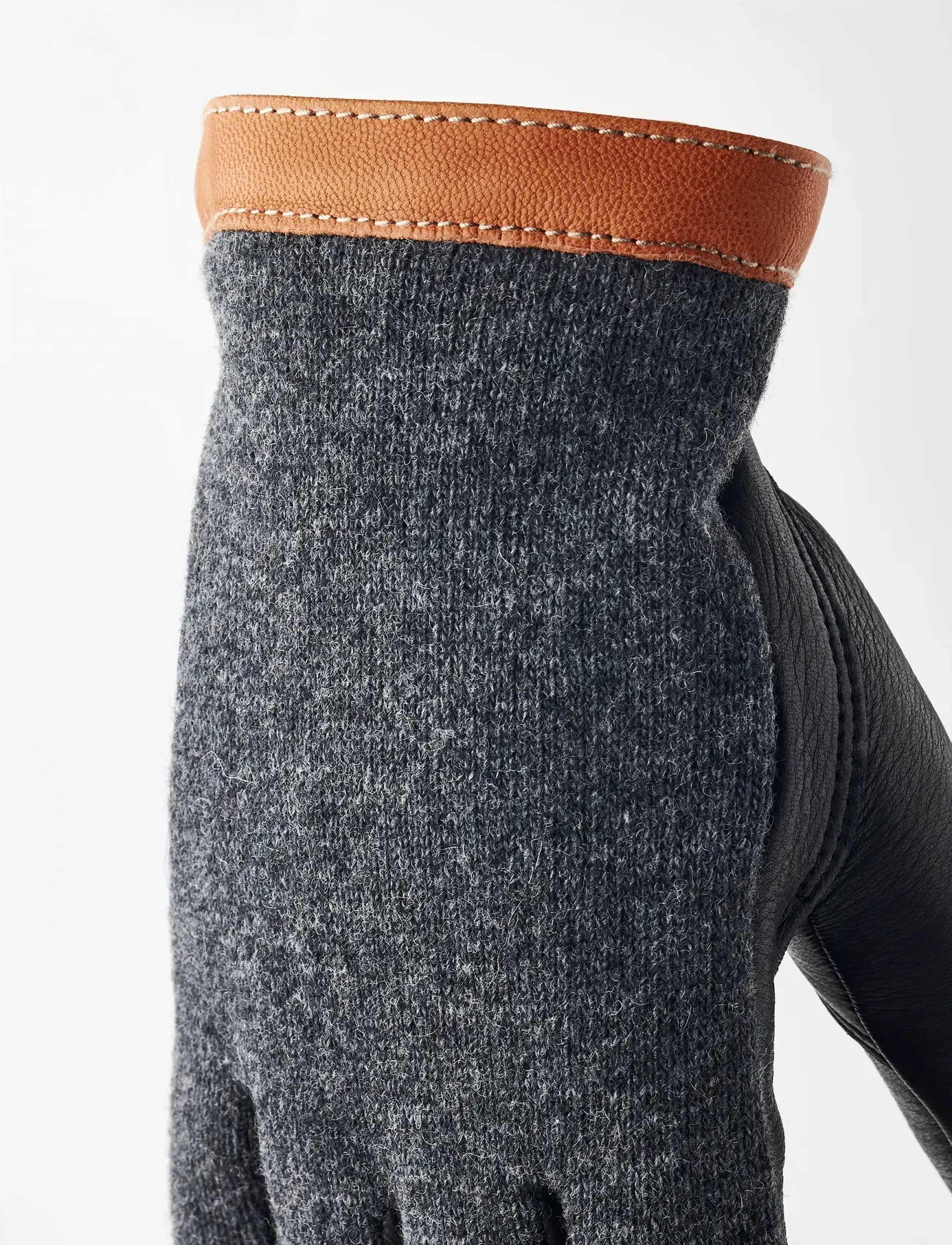 Hestra - Deerskin Wool Tricot Charcoal/Black - charcoal/black - 2