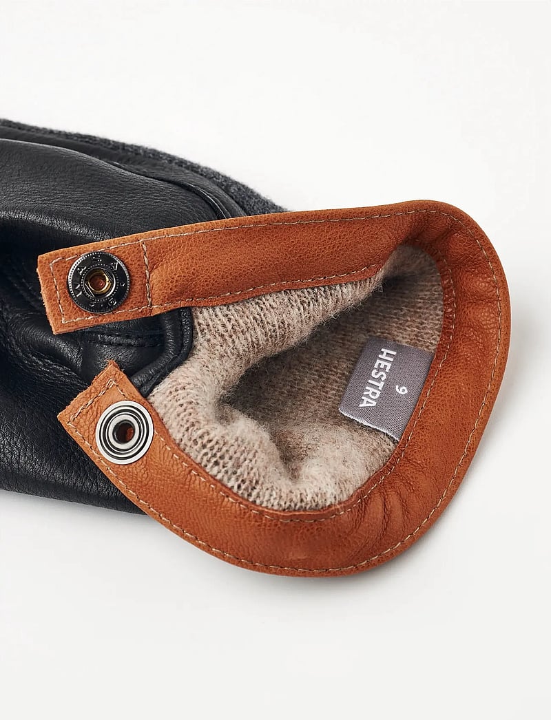 Hestra - Deerskin Wool Tricot Charcoal/Black - charcoal/black - 3