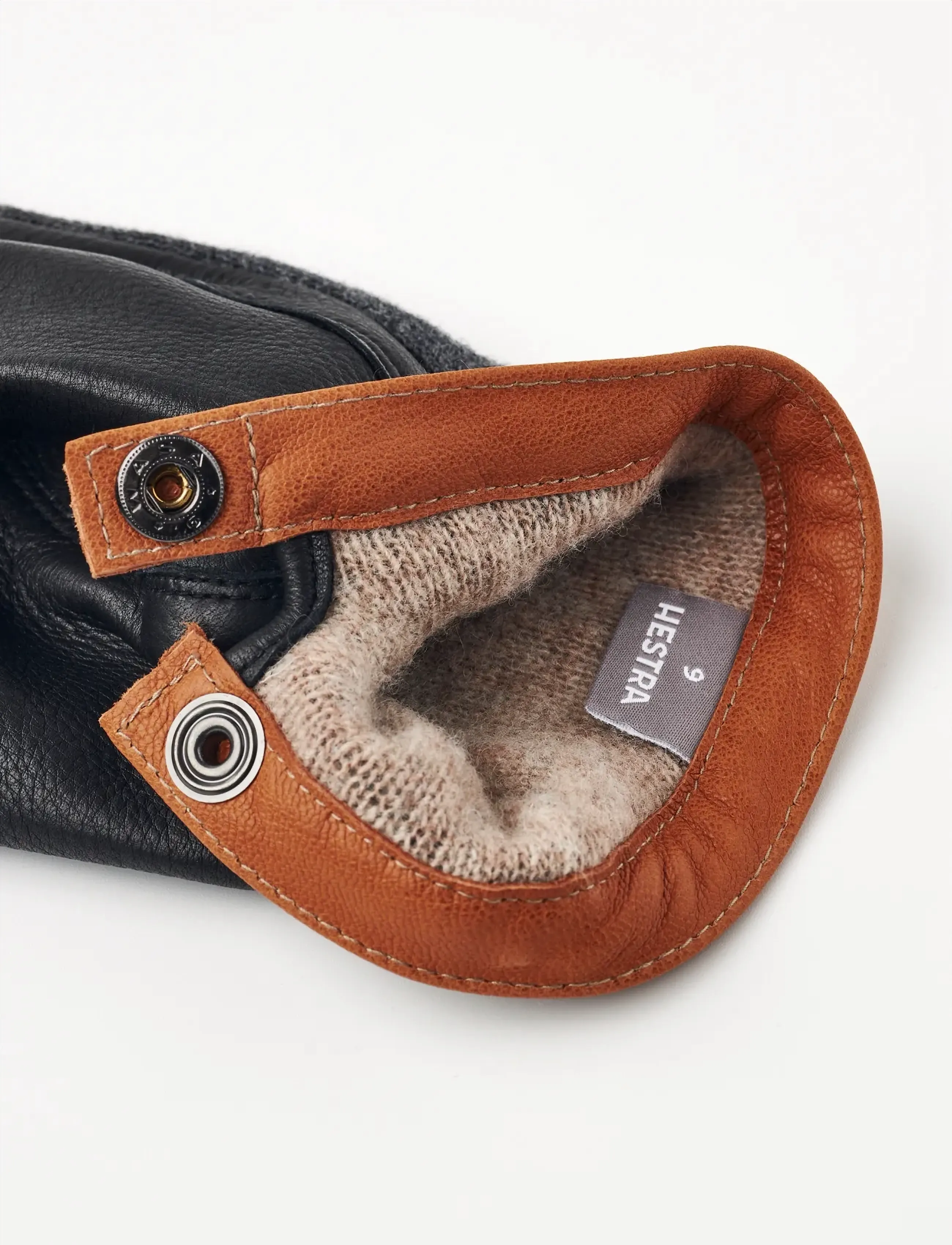 Hestra - Deerskin Wool Tricot Charcoal/Black - charcoal/black - 3