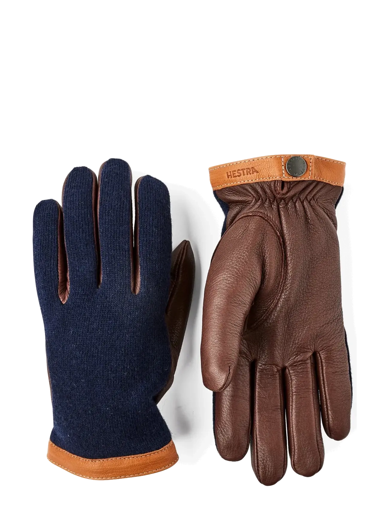 Hestra Deerskin Wool Tricot - Handsker & Vanter - NAVY/CHOCOLATE / navy