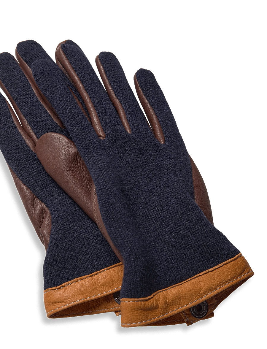 Hestra - Deerskin Wool Tricot - accessoarer - navy/chocolate - 3