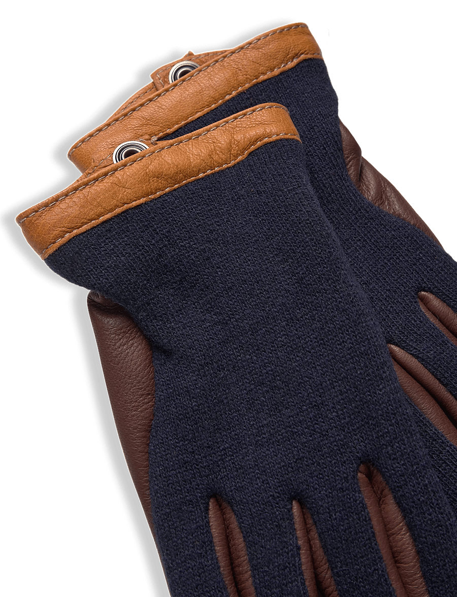 Hestra - Deerskin Wool Tricot - accessoarer - navy/chocolate - 5