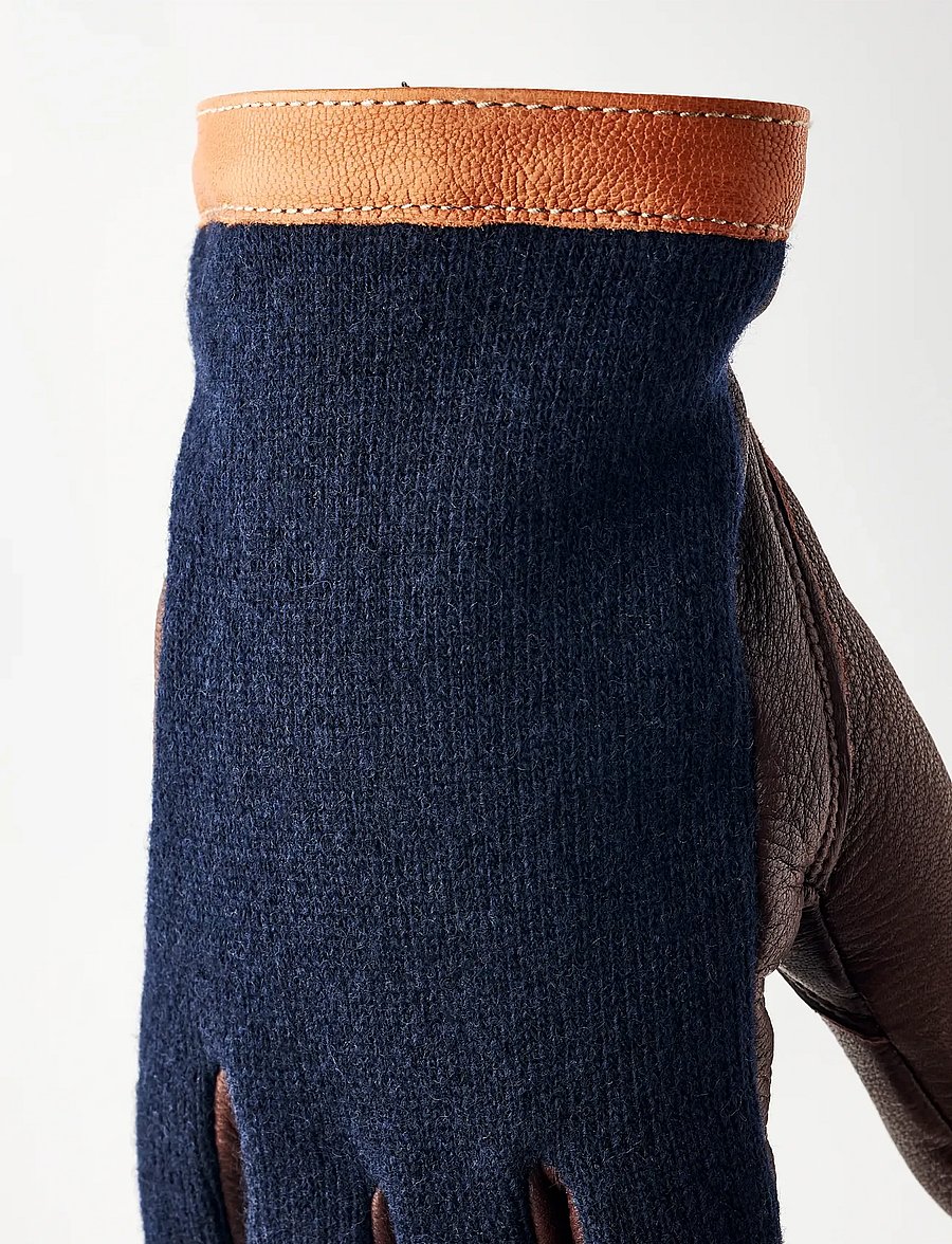 Hestra - Deerskin Wool Tricot - accessories - navy/chocolate - 4