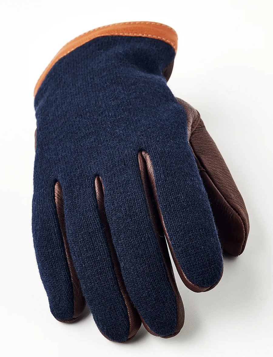 Hestra - Deerskin Wool Tricot - accessories - navy/chocolate - 5