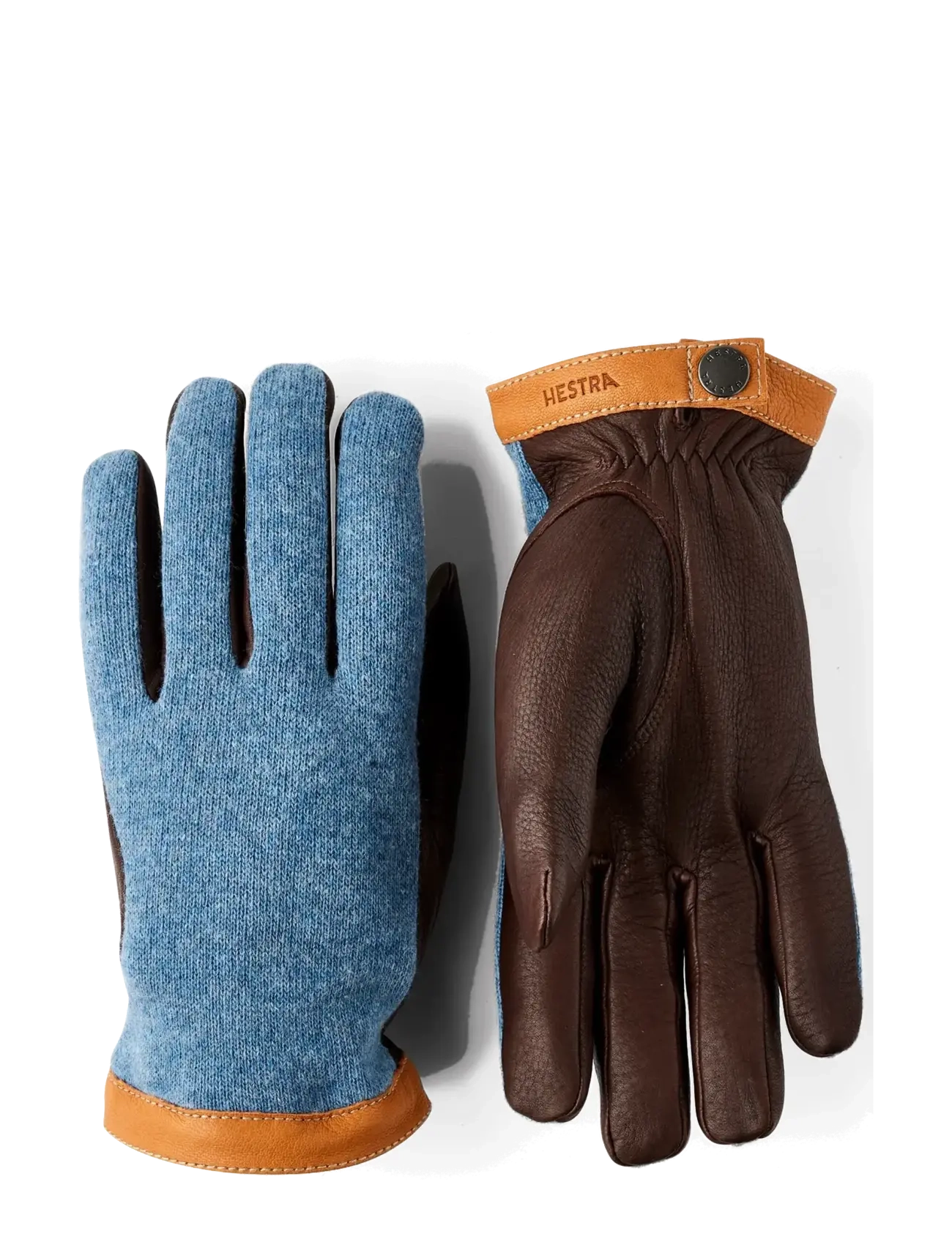Hestra Deerskin Wool Tricot - Handsker & Vanter - STORM/CHOCOLATE / blue