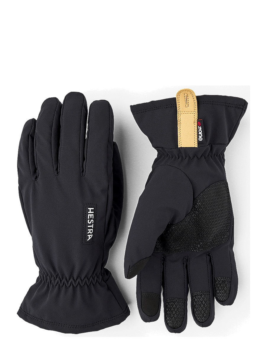 Hestra - CZone Contact Pick Up - 5 finger Black - fingervantar - black - 1