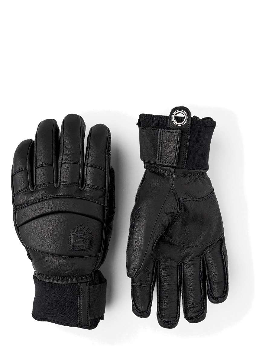Hestra - Fall Line - 5 finger - fingervantar - black/black - 0